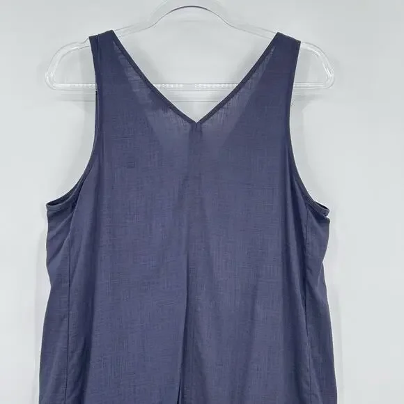 Splendid Linen Blend Button Front Shift Dress Blue Sleeveless M Lightweight - Picture 11 of 12
